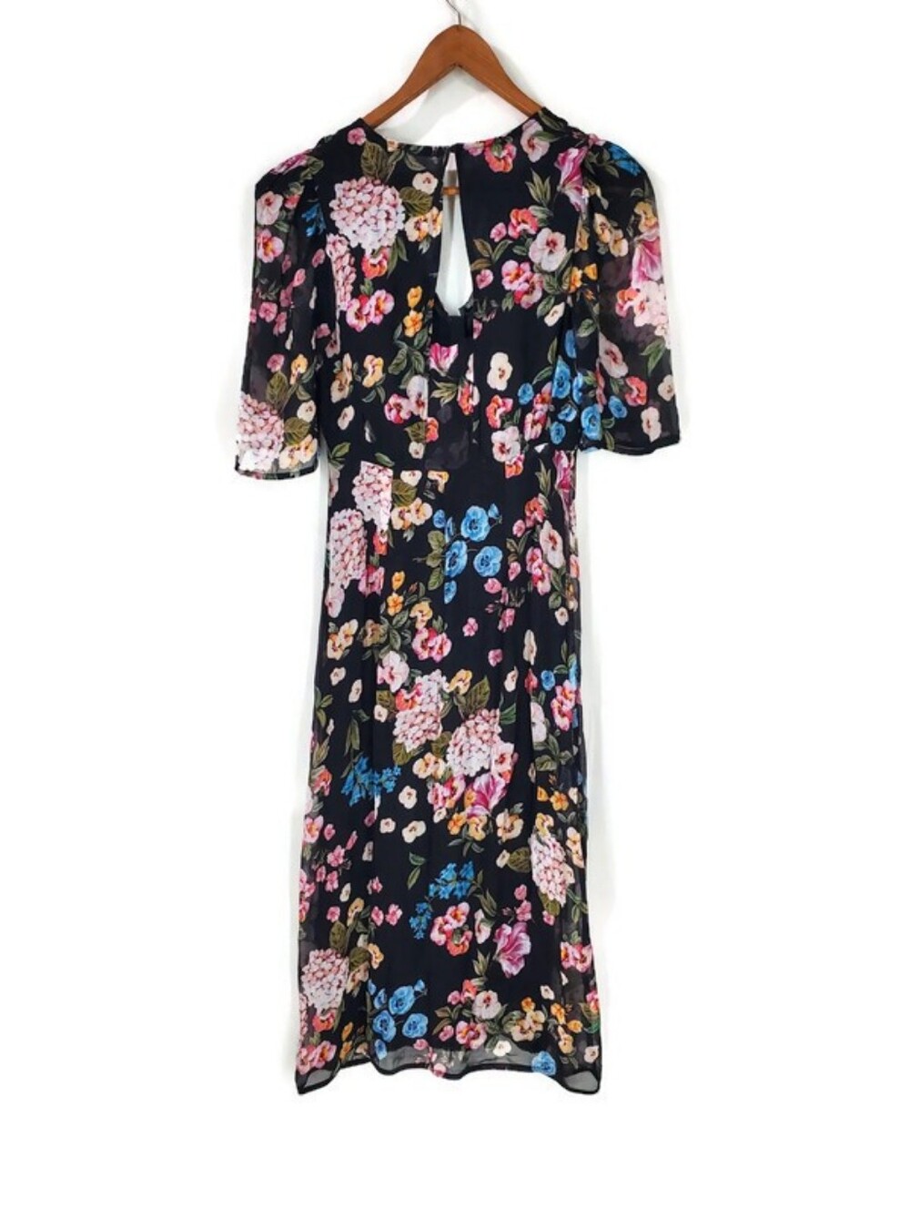 Anthropologie Maeve puff-sleeve Midi dress Romantic Cottagecore Prairie Floral - Picture 6 of 14